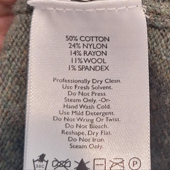 Eddie Bauer Shawl Collar Wool Blend Pullover Sweater V Neck Olive Green Large - Picture 6 of 7